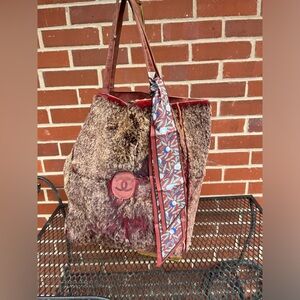 Floral Scarf Accent Twilly. Hair scarf